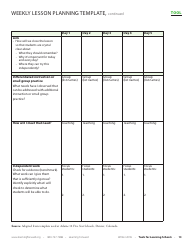 Weekly Lesson Planning Template, Page 3