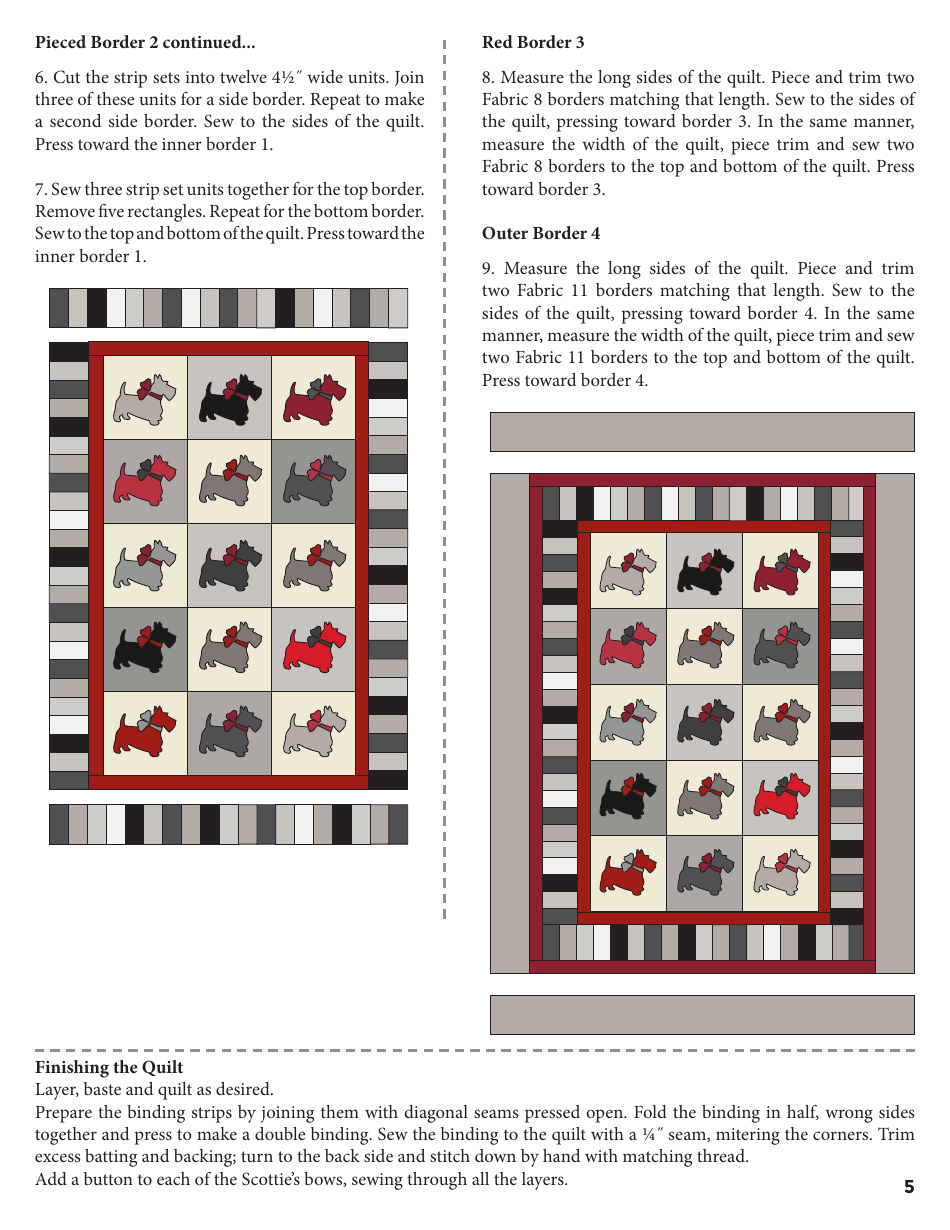 Scottie Dog Quilt Pattern Templates, Page 5