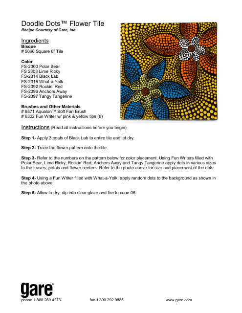 Doodle Dots Flower Tile Pattern Template - TemplateRoller