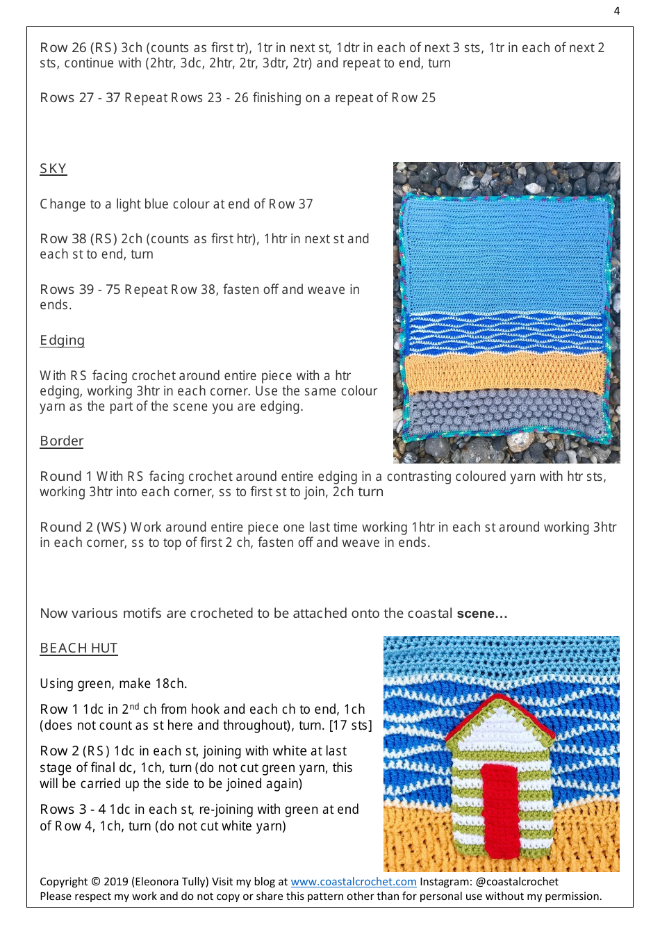 Coastal Scene Crochet Pattern, Page 4