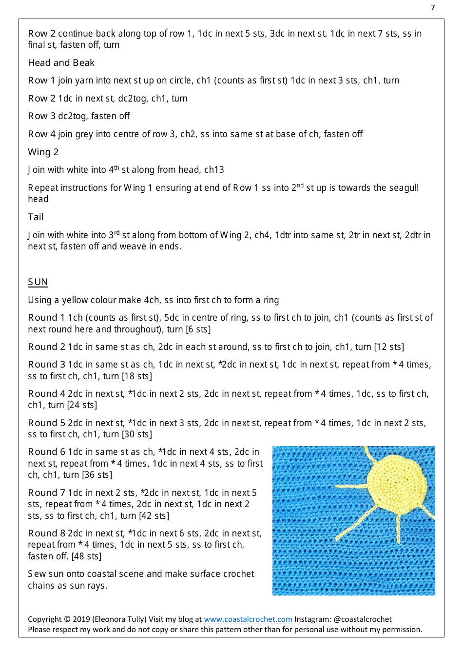 Coastal Scene Crochet Pattern, Page 7