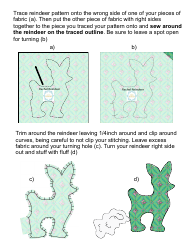 Reindeer Sewing Pattern Template, Page 3