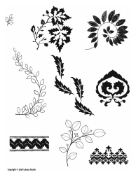 Document preview: Leaf Design Stencil Templates