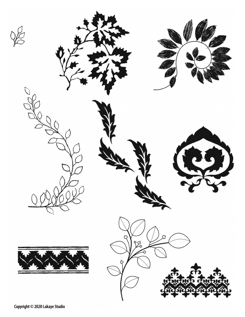 Leaf Design Stencil Templates