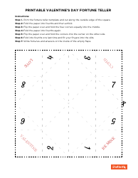Document preview: Valentine's Day Fortune Teller Template