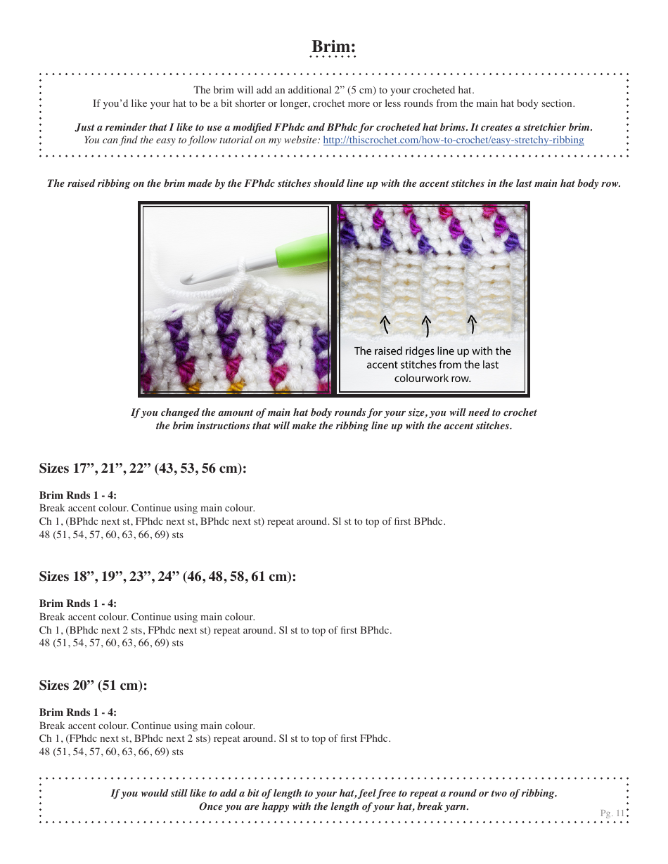 Northern Lights Beanie Crochet Pattern, Page 11