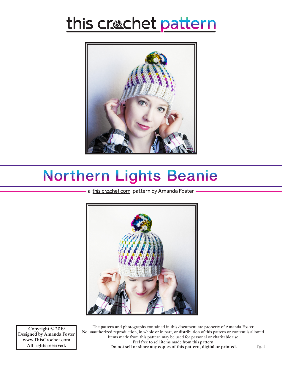Northern Lights Beanie Crochet Pattern Image