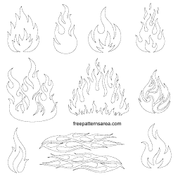 Document preview: Fire Flame Drawing Outline Templates