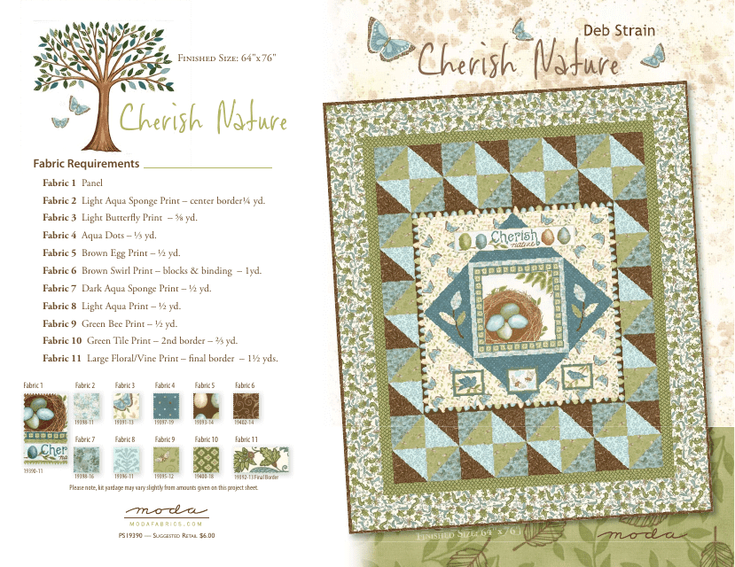 Cherish Nature Quilt Pattern Template