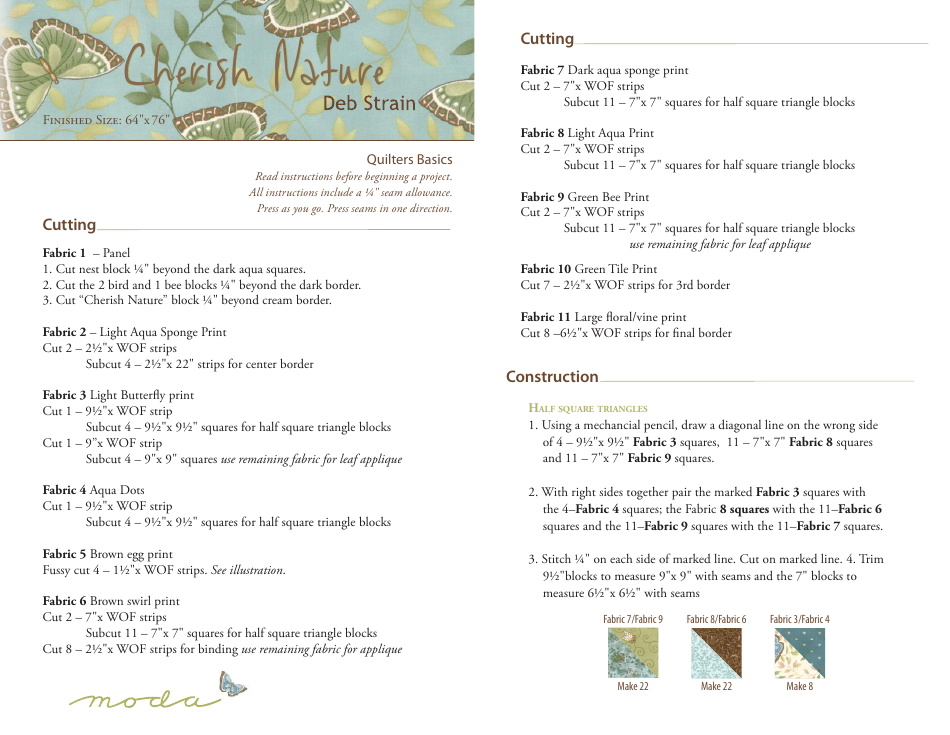 Cherish Nature Quilt Pattern Template, Page 2