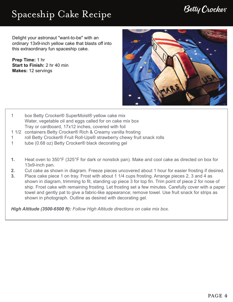 Spaceship Cake Template, Page 4