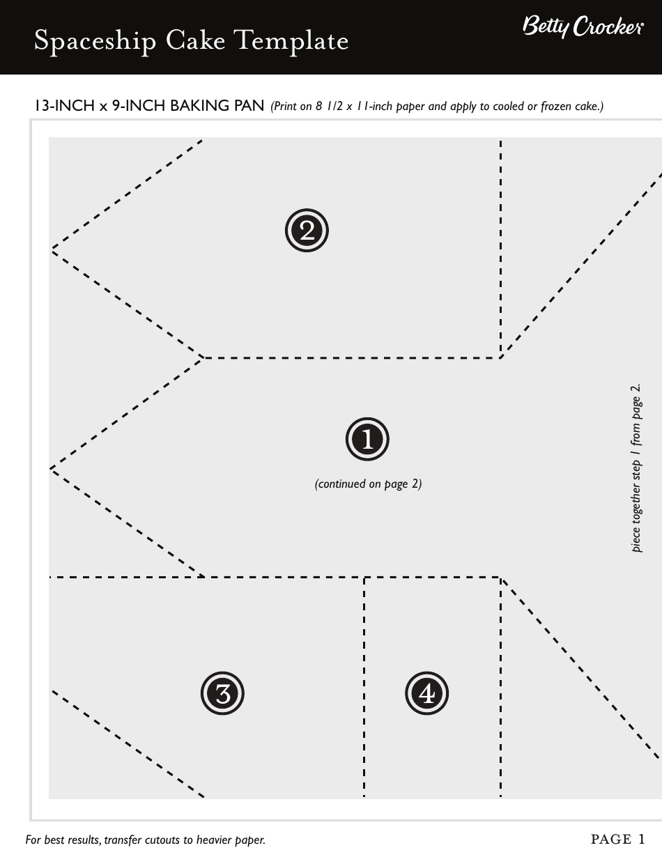 Spaceship Cake Template Download Printable PDF | Templateroller