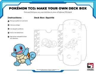 Document preview: Squirtle Pokemon Deck Box Template
