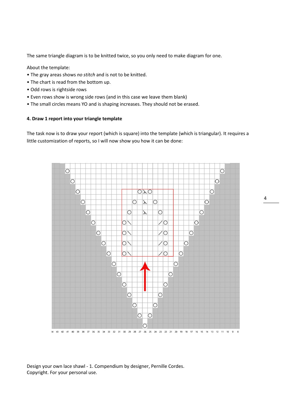 Triangular Lace Shawl Pattern - Pernille Cordes, Page 4
