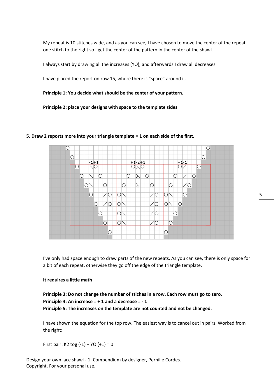 Triangular Lace Shawl Pattern - Pernille Cordes, Page 5