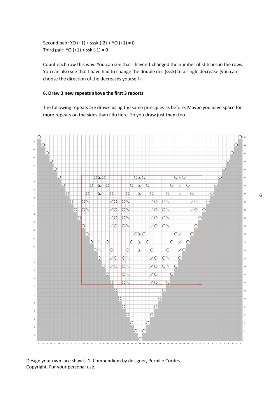 Triangular Lace Shawl Pattern - Pernille Cordes, Page 6