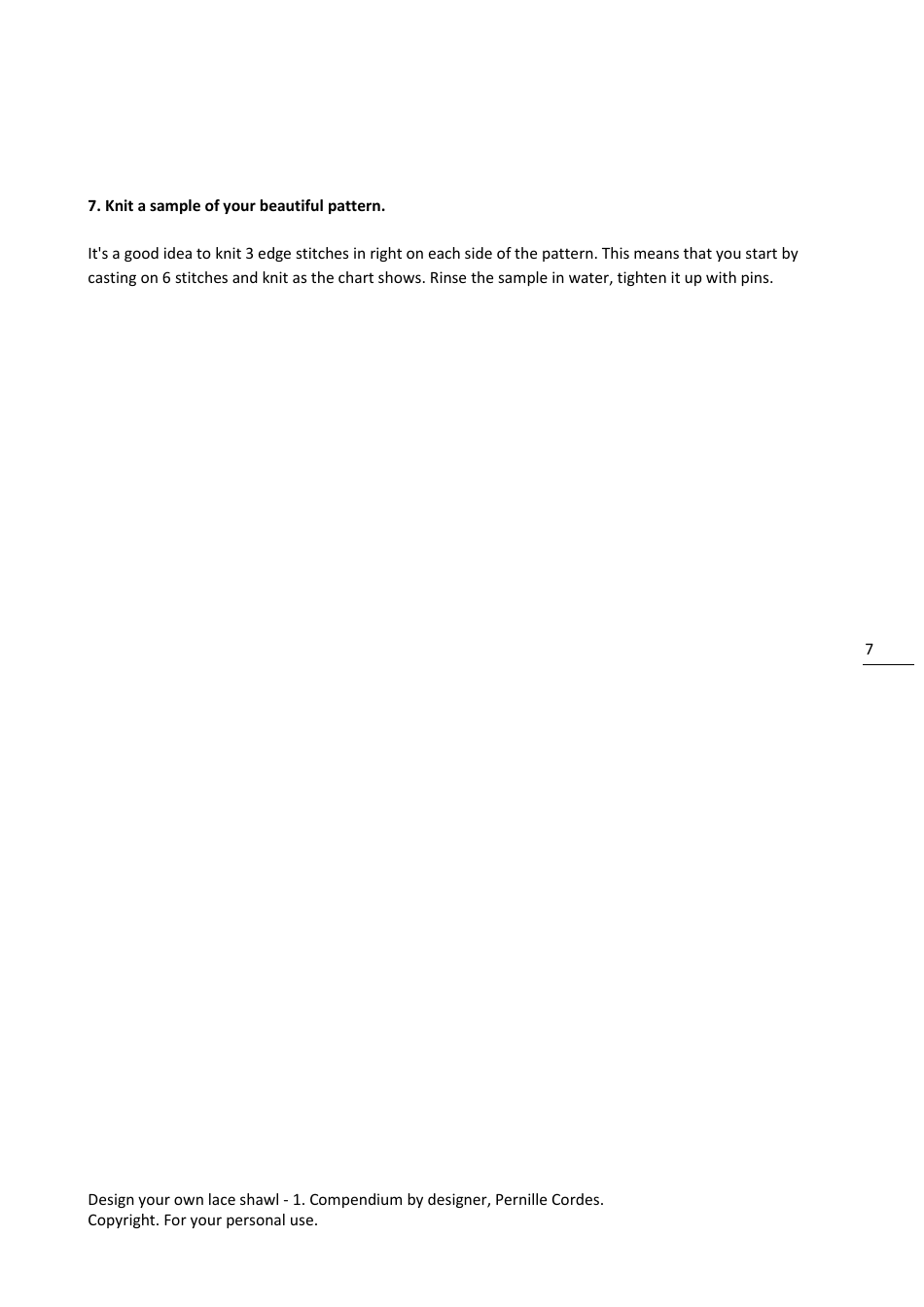 Triangular Lace Shawl Pattern - Pernille Cordes, Page 7