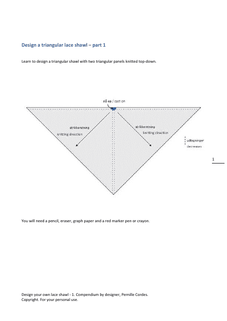 Triangular Lace Shawl Pattern - Pernille Cordes