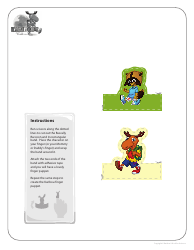 Document preview: Raccoon and Moose Finger Puppet Templates - Karibou's World in Action