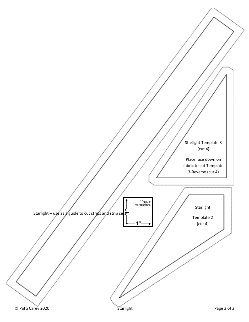 Starlight Quilt Block Pattern Template - Patti Carey, Page 3