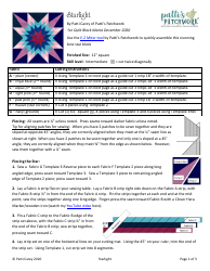 Document preview: Starlight Quilt Block Pattern Template - Patti Carey