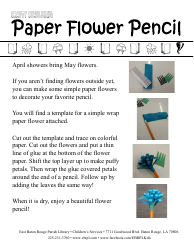 Document preview: Paper & Pencil Flower Template