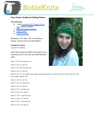 Document preview: Easy Ombre Headband Knitting Pattern