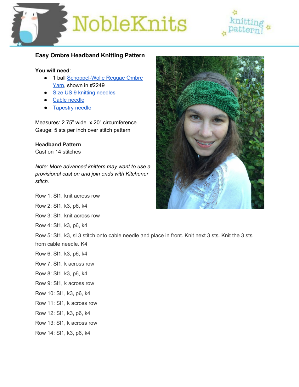 Ombre Headband Knitting Pattern - Easy to Make