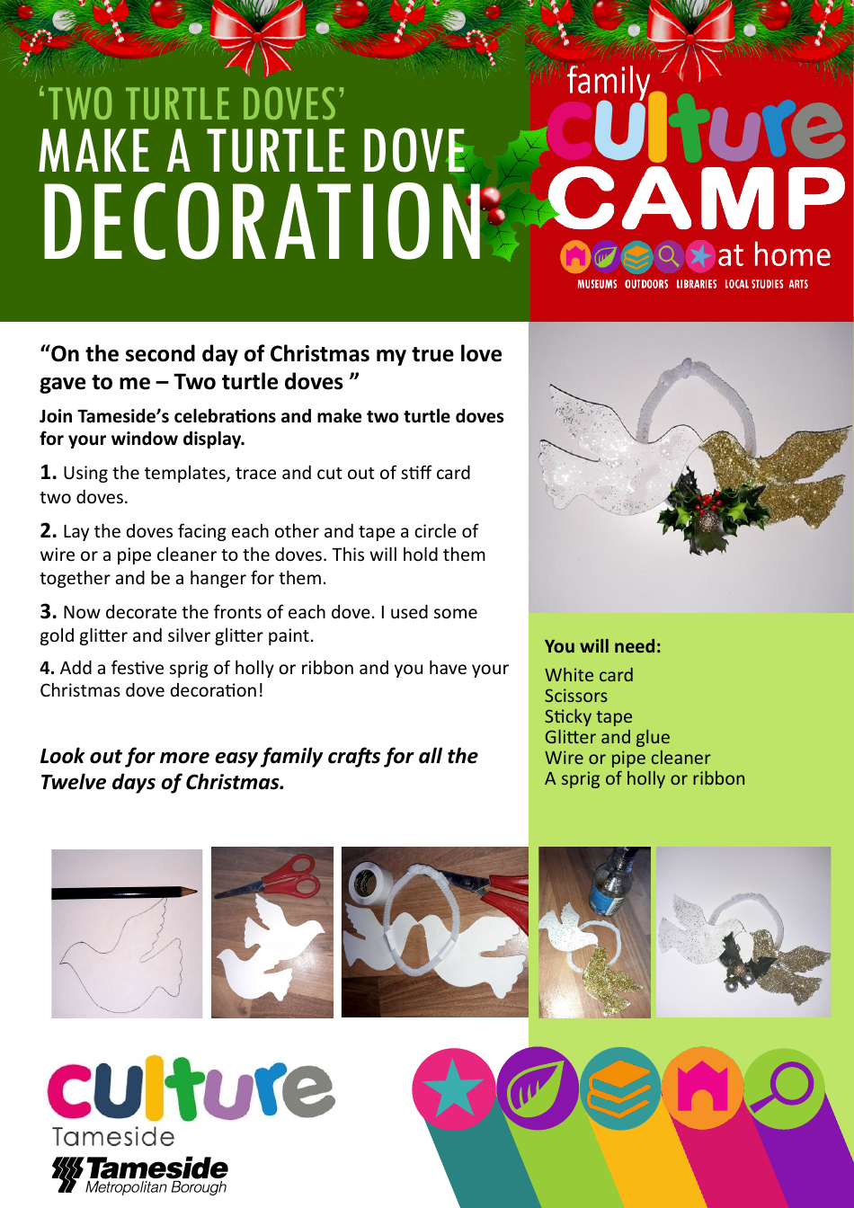 Turtle Dove Decoration Templates Image Preview