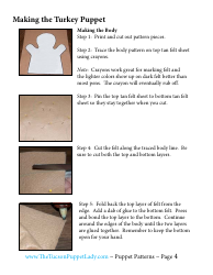 Turkey Felt Hand Puppet Templates - the Tucson Puppet Lady, Page 4