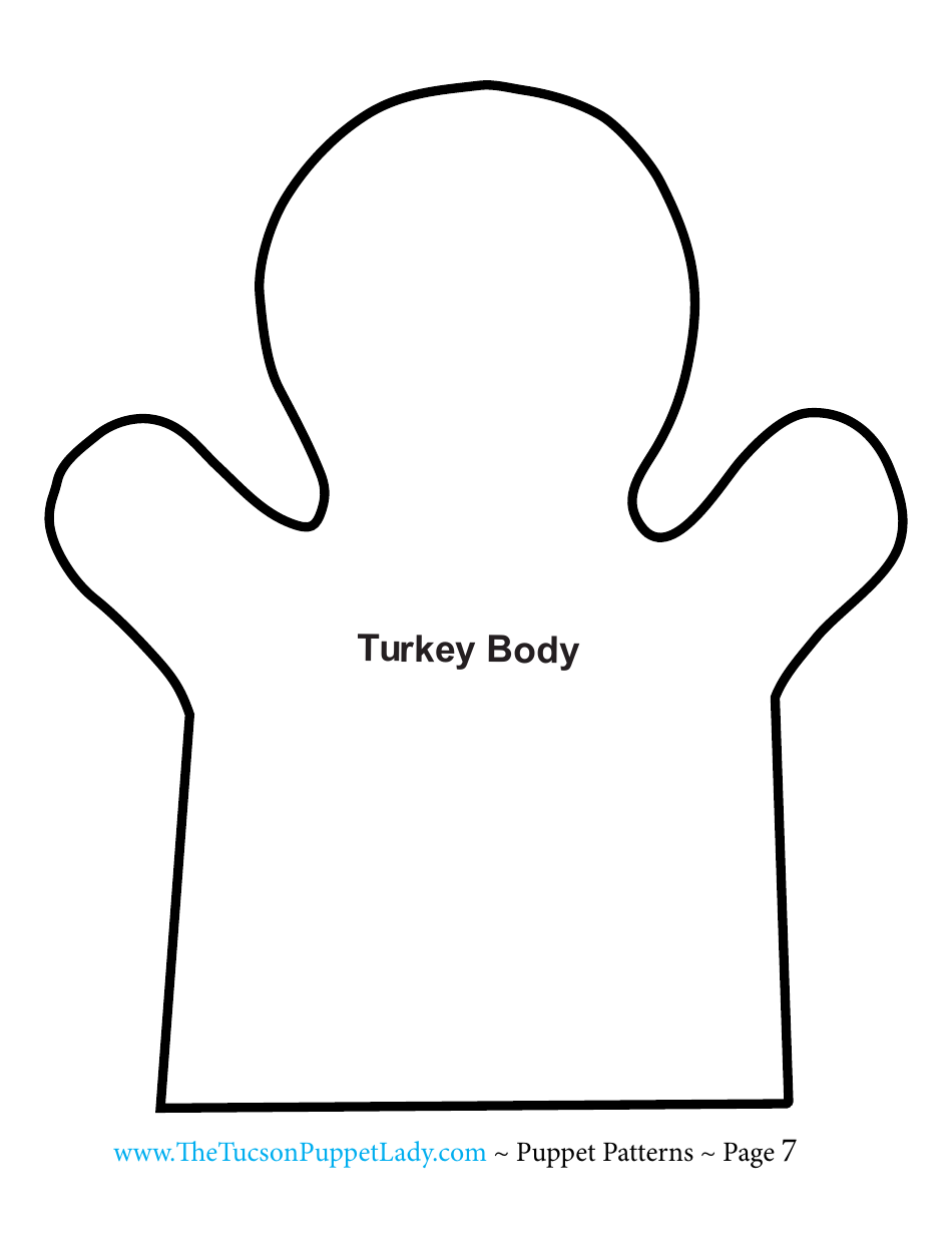 Turkey Felt Hand Puppet Templates - the Tucson Puppet Lady, Page 7