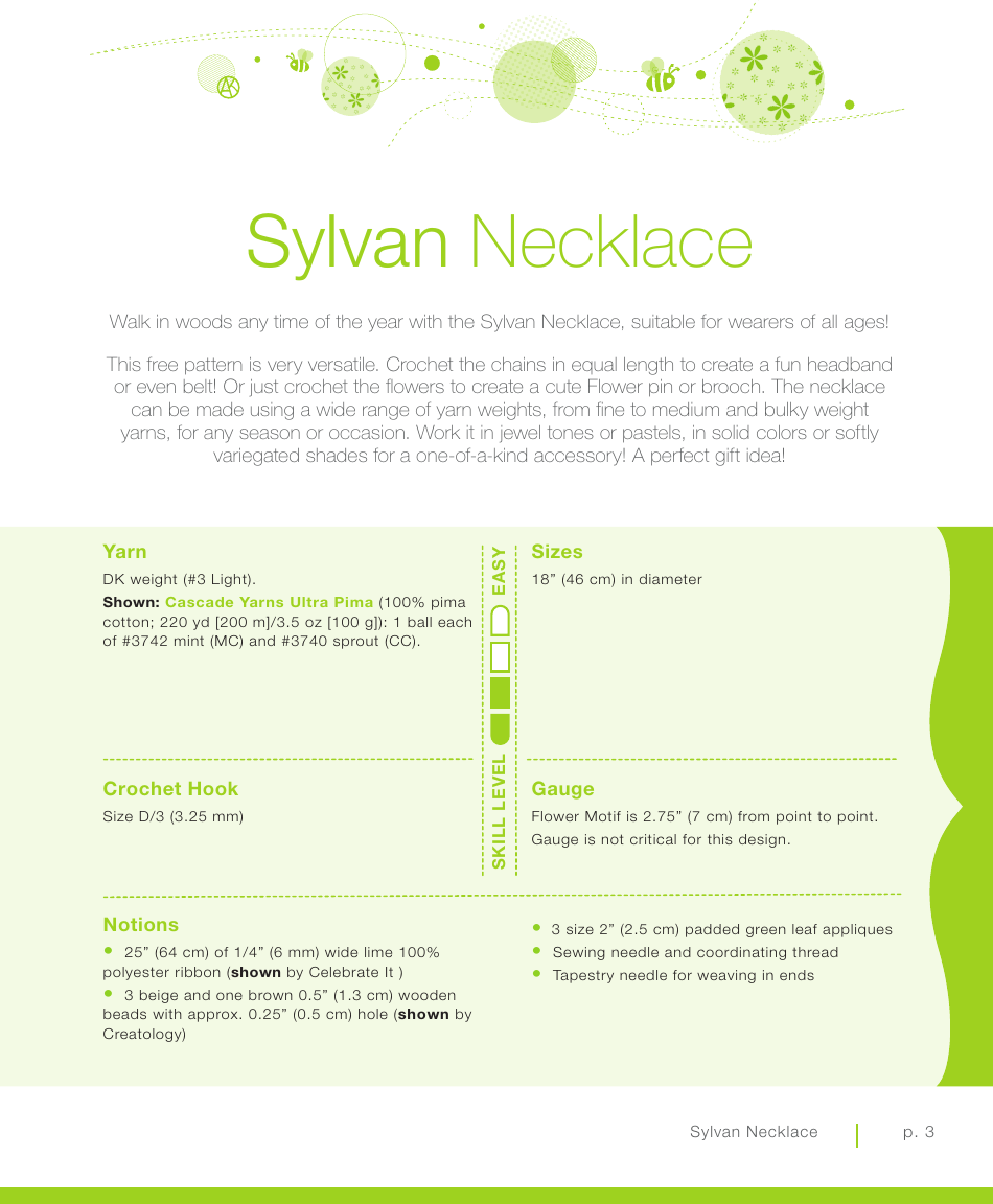 Sylvan Necklace Crochet Pattern, Page 3