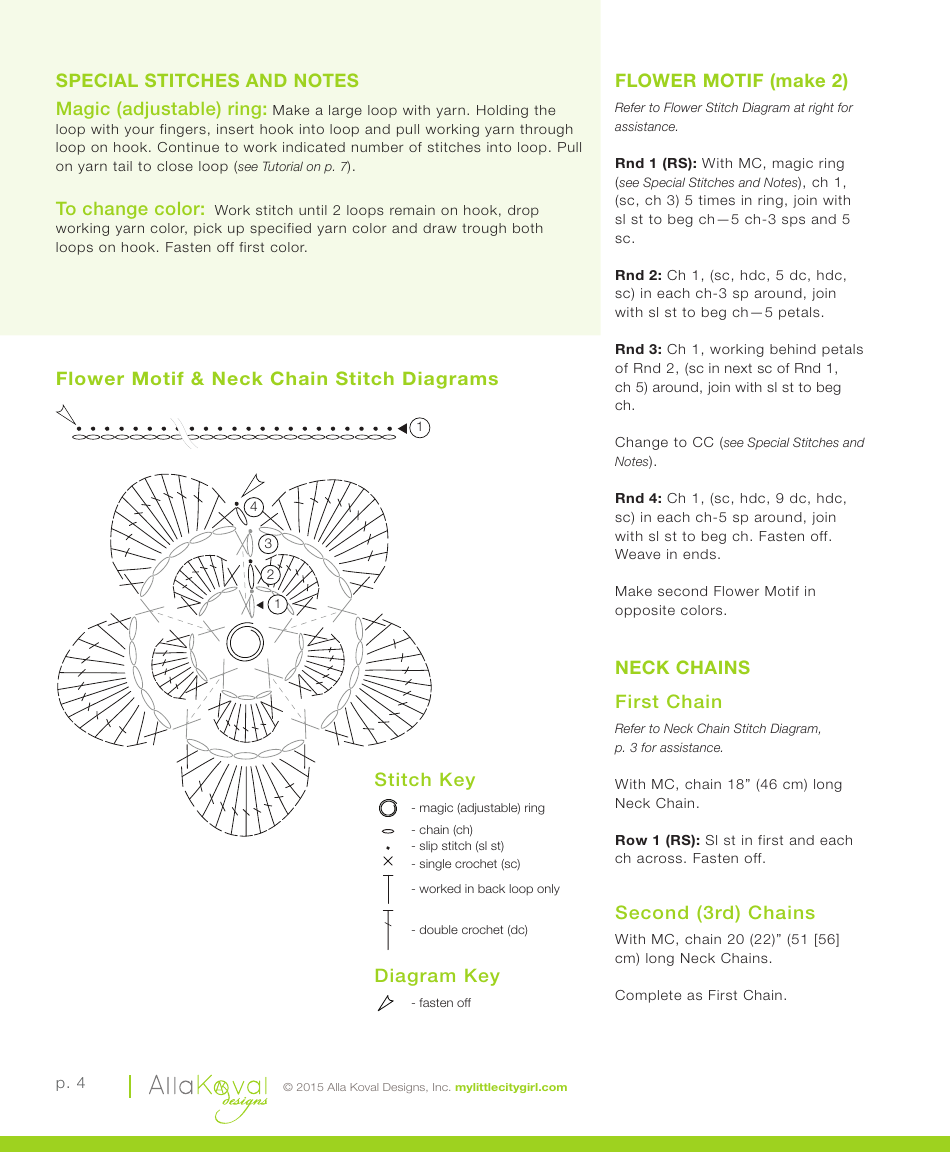 Sylvan Necklace Crochet Pattern, Page 4