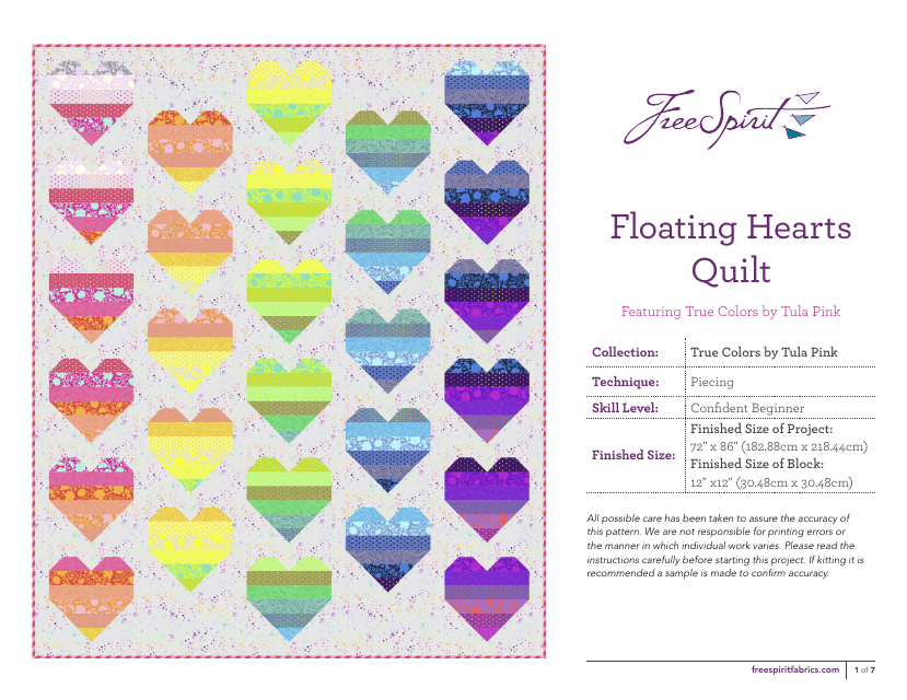Floating Hearts Quilt Pattern - Preview