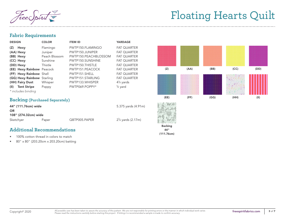 Floating Hearts Quilt Pattern, Page 3