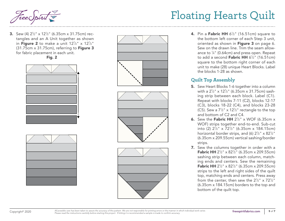 Floating Hearts Quilt Pattern, Page 5