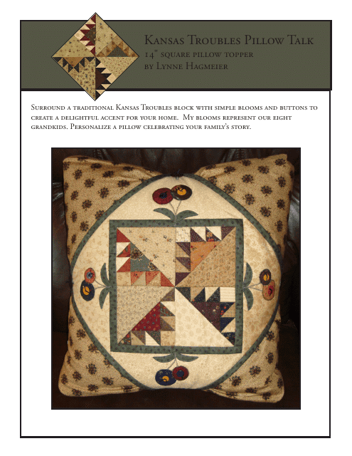 14" Square Pillow Topper Quilting Pattern