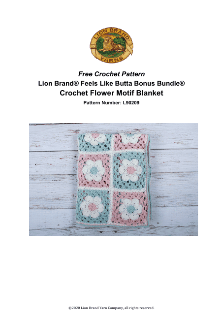 Flower Motif Blanket Crochet Pattern Image
