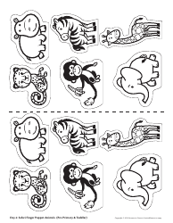 Safari Finger Puppet Templates, Page 3