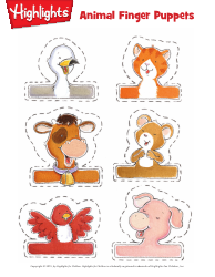 Animal Finger Puppet Templates, Page 2