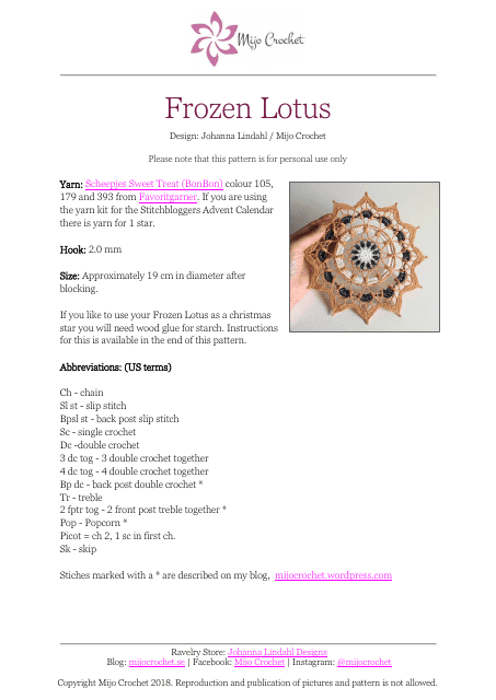 Free Frozen Lotus Crochet Pattern - Download a Template