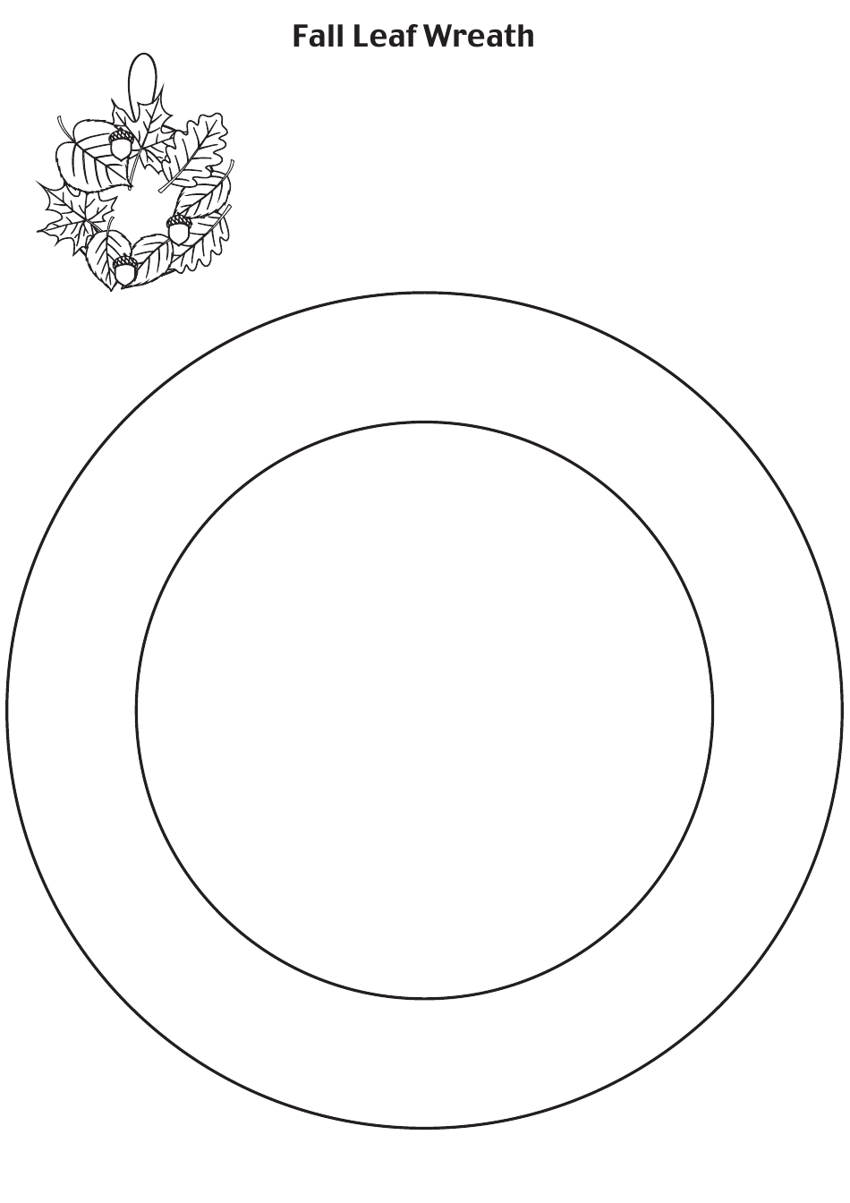Fall Leaf Wreath Template, Page 1