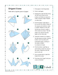 Document preview: Origami Paper Crane Guide - Diy to Donate