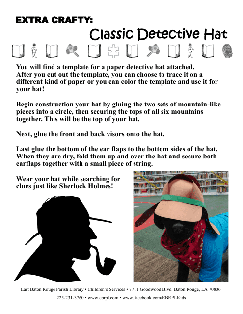 Classic Detective Hat Template
