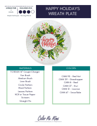 Document preview: Happy Holidays Wreath Plate Pattern Template