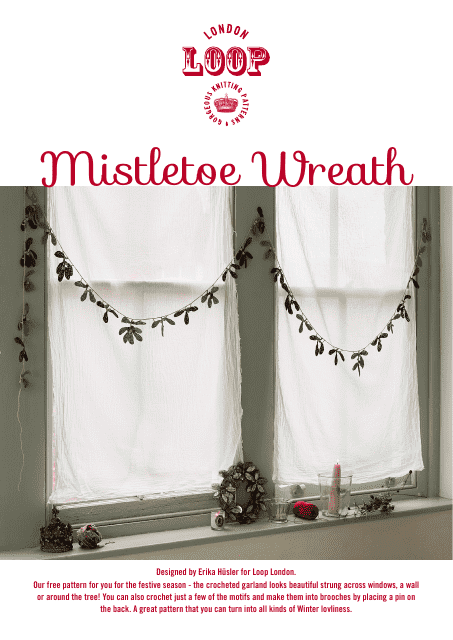 Mistletoe Wreath Crochet Pattern - Printable Image Preview