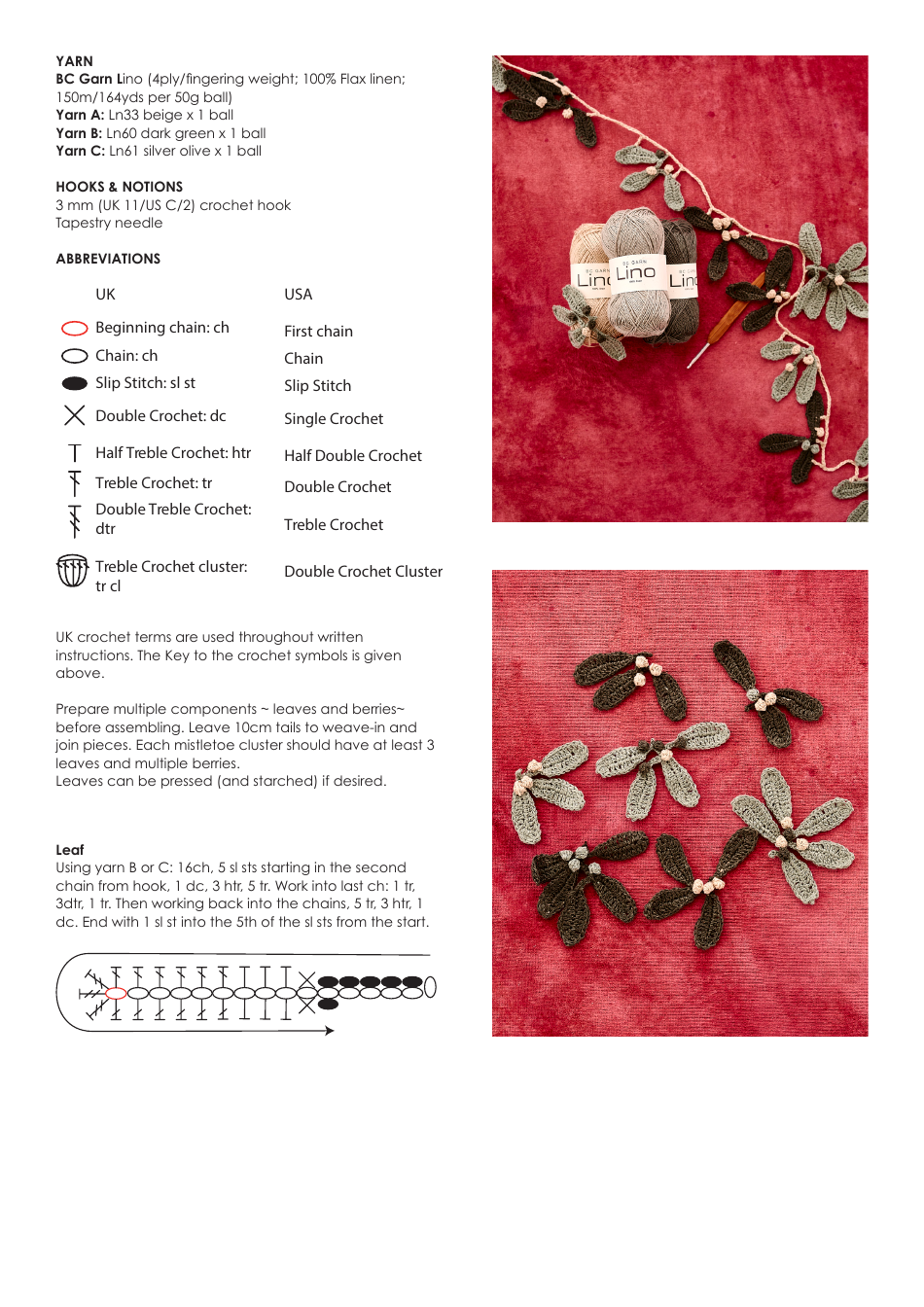 Mistletoe Wreath Crochet Pattern, Page 2