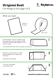 Document preview: Origami Paper Boat Guide - Explorers
