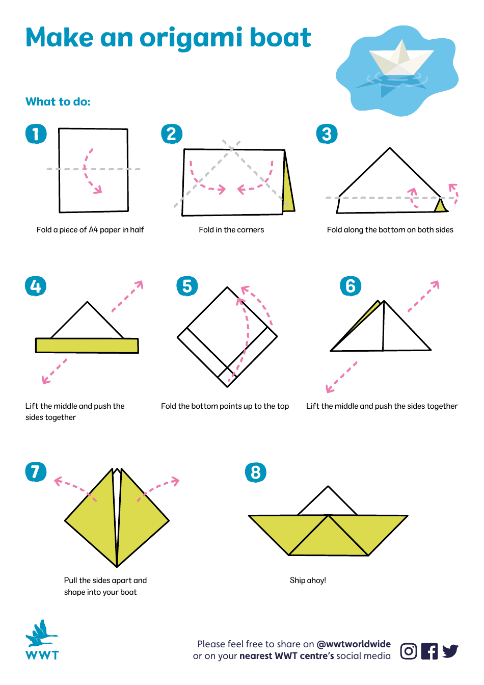 Origami Paper Boat Guide - Wwt Download Printable PDF | Templateroller