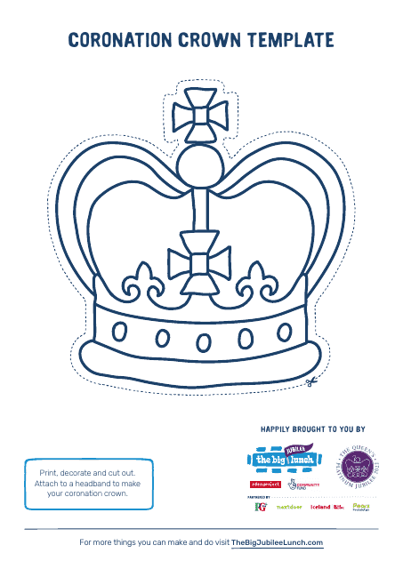 Coronation Crown Template - Blue